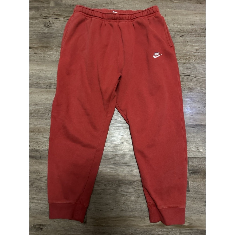 Nike Sportswear Club Fleece Mens Sz XXL Joggers BV2671-657 Red Sweatpants